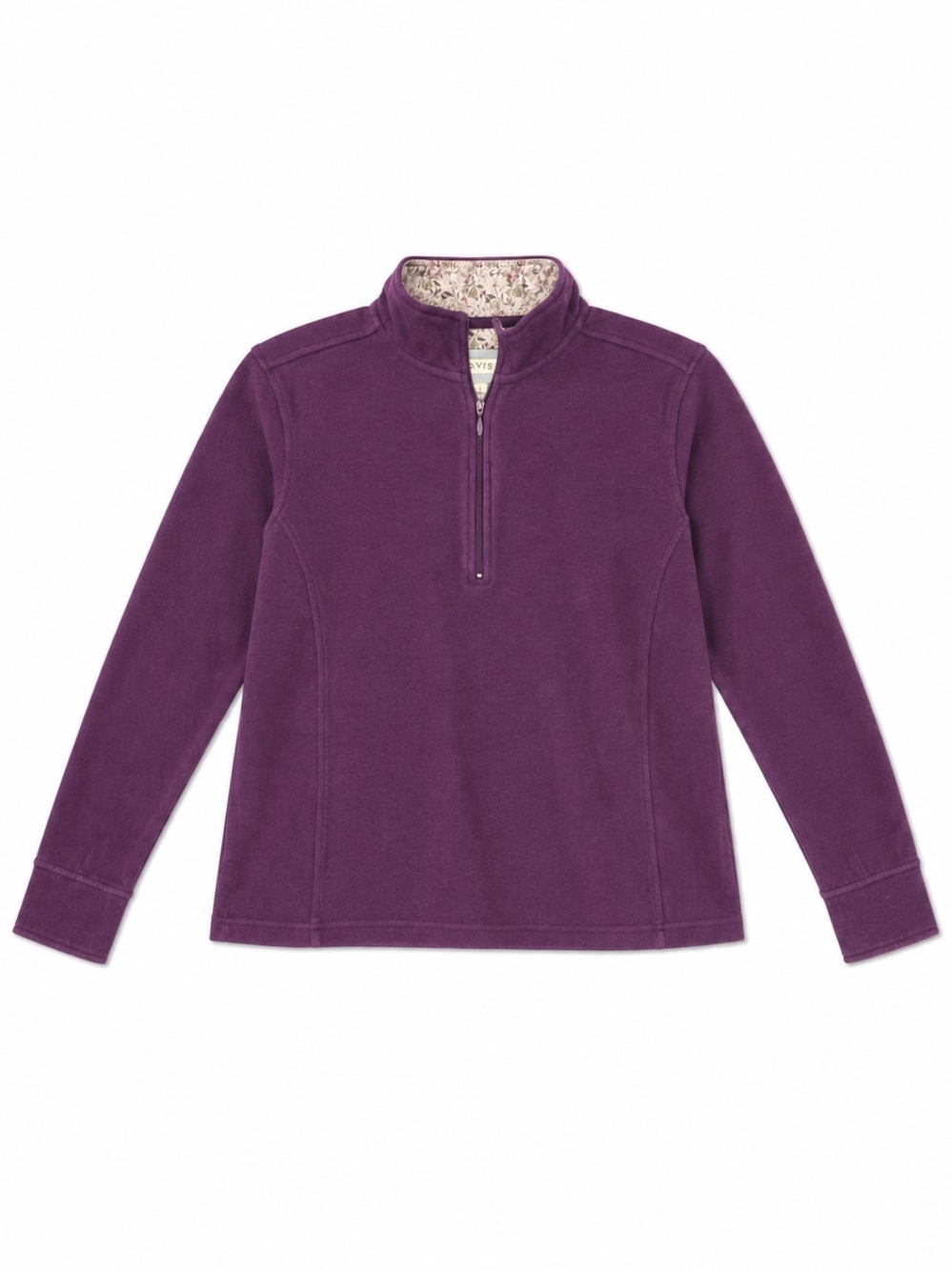 Orvis Deep Purple Half-Zip Sweatshirt, Size XS